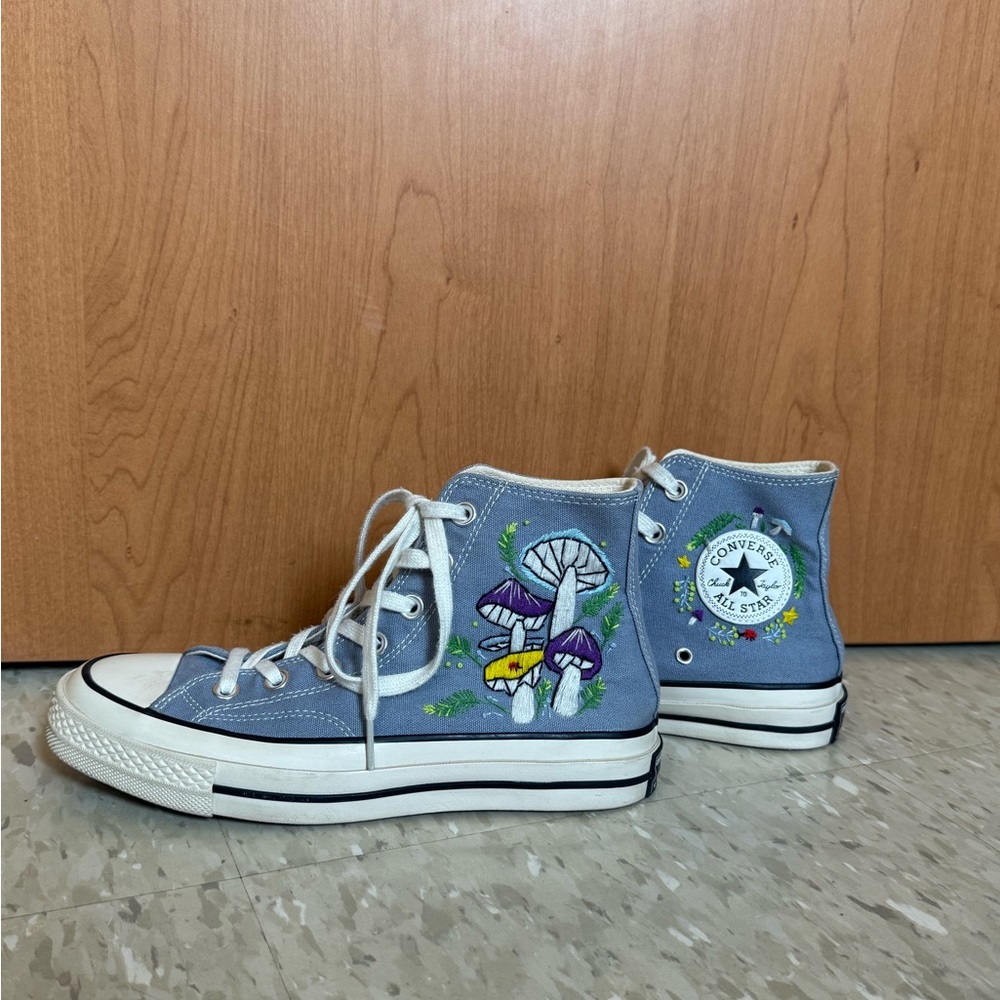 Converse Blue High-Tops with Embroidery